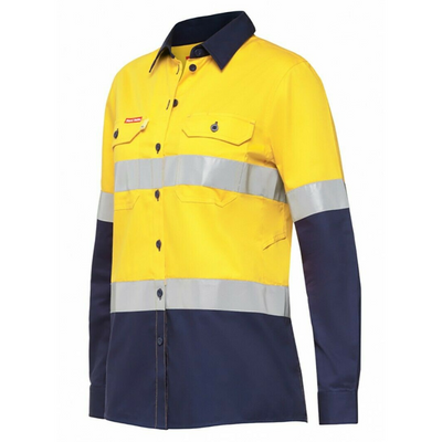 Womens Hard Yakka Hi-Vis Work Shirt KoolGear Vented Taped Tapered Y08220- Bannav S Bannav LLC